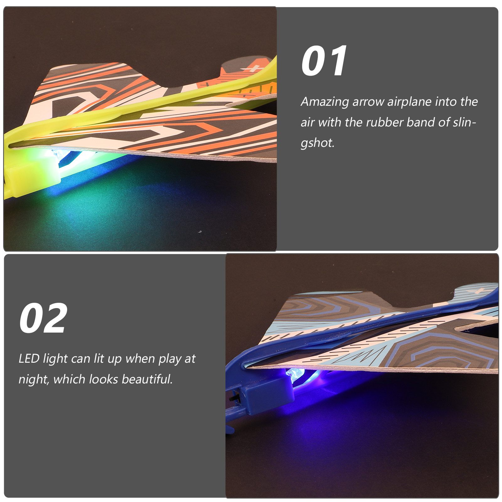 4Pcs LED Light Airplane Glider - Catapult Launcher Toy ulasan dan harga
