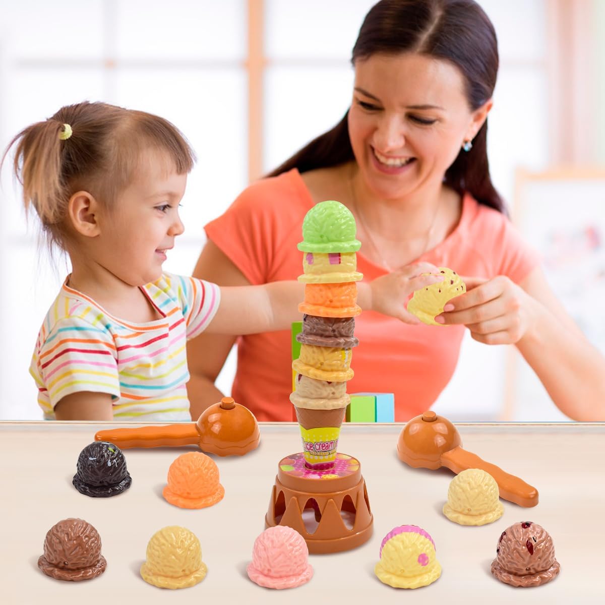 Children's Ice Cream Stacking  - Kids Toys Kitchen Set ulasan dan harga